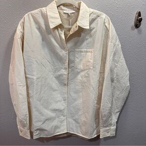 Olivaceous Cream Light Shacket Jacket Button Down Small